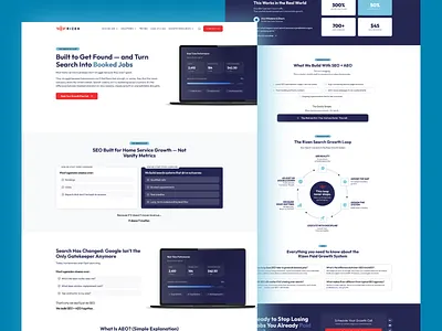 SEO + AEO Website Design – Turning Search Into Booked Jobs agency website b2b design business website clean ui conversion design dashboard ui data visualization figma design landing page lead generation marketing website modern ui product design saas website seo design tech website ui design ui inspiration ux design web design