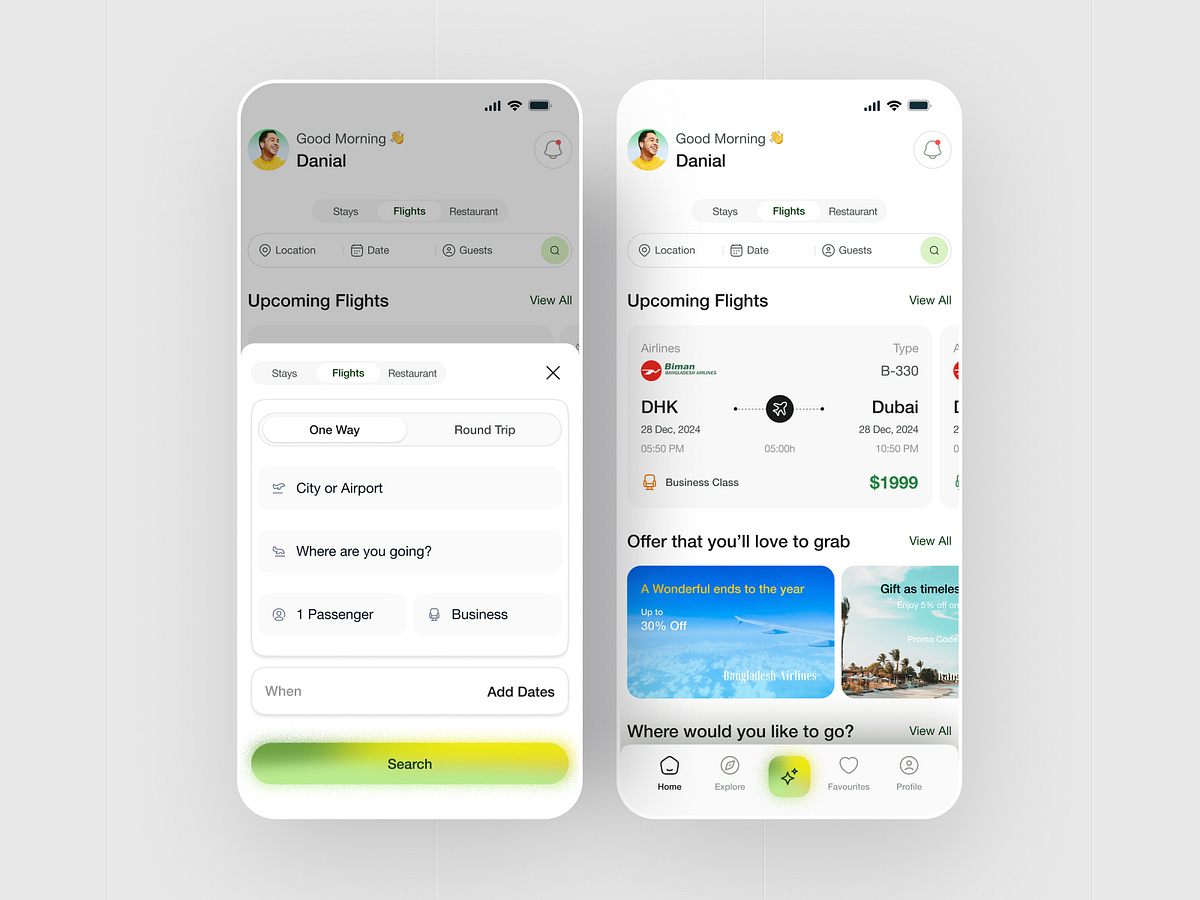 Travel app design