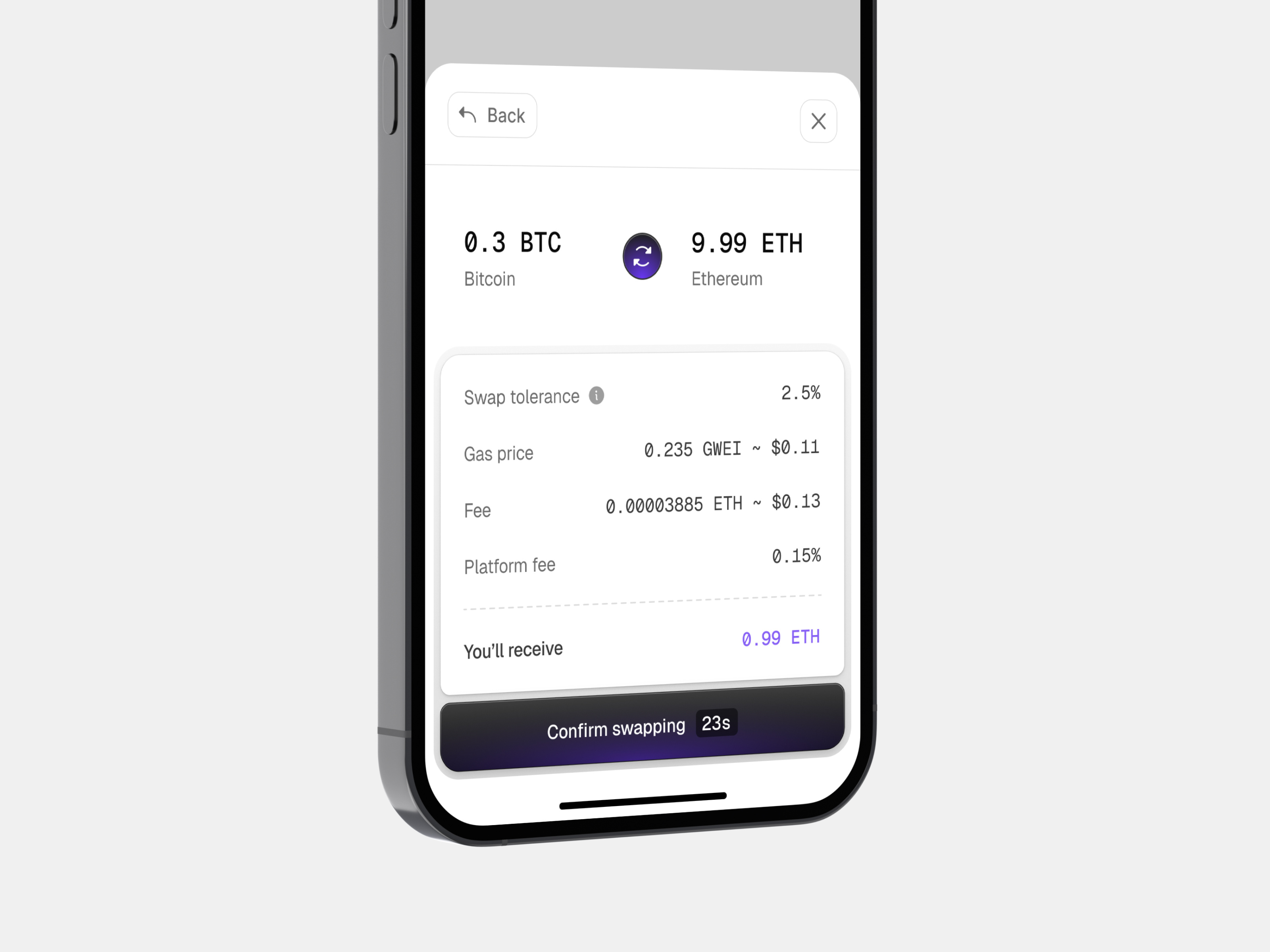 Swap crypto app crypto design exchange interaction mobile product swap ui ux