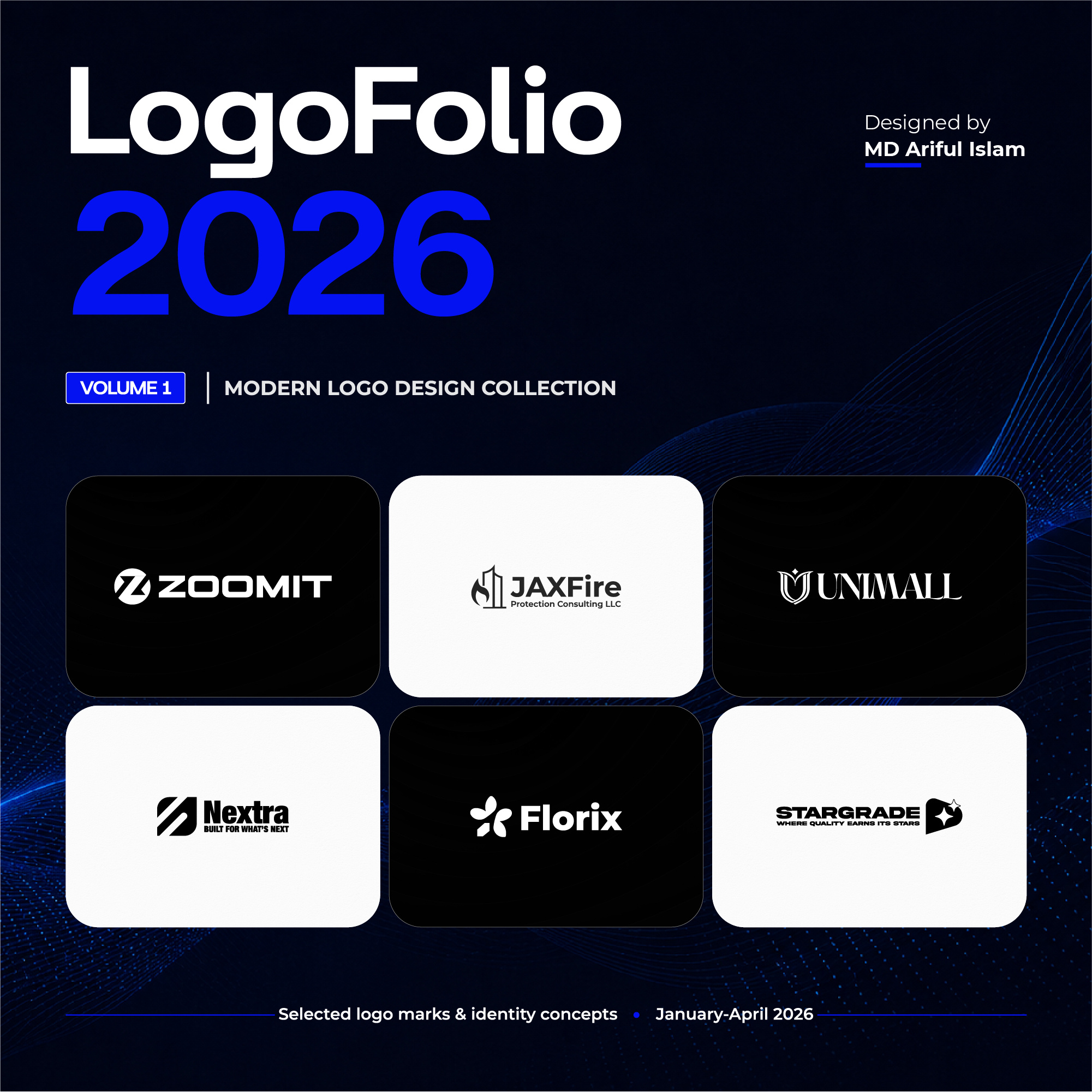 LogoFolio 2026 — Modern Logo Design Collection brand identity branding graphic design icon logo logo design logofolio mark minimal logo modern logo startup symbol typography vector visual identity