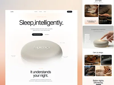 Luma — Sleep, intelligently. landing page design graphic design landingpage ui ux