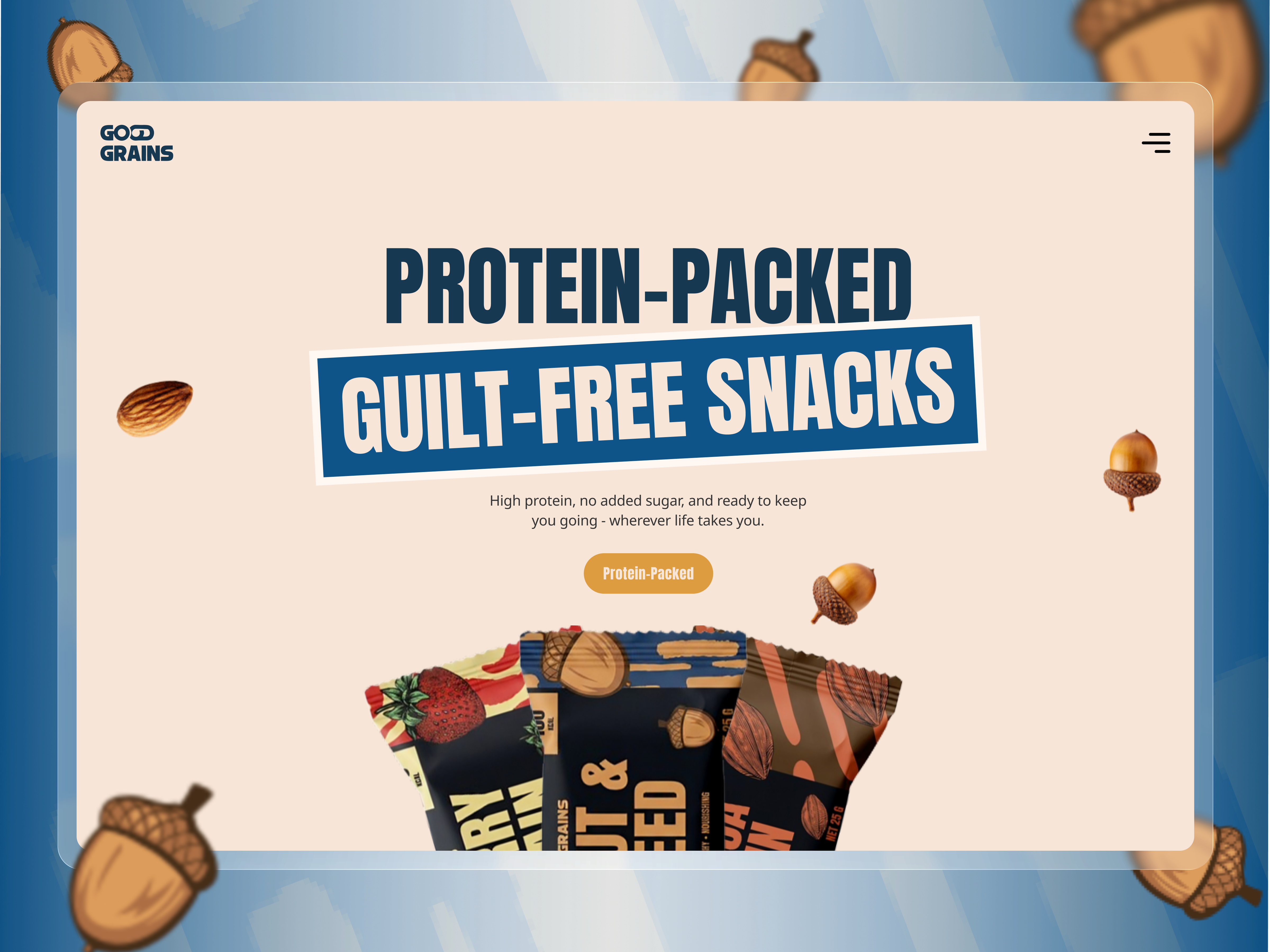 Good Grains Protein Bar Website animation branding ecommerce website food website frontend health website homepage design landing page logo minimalist modern website nutrition nutrition website ui ui ux ux design web design web development website design wellness product