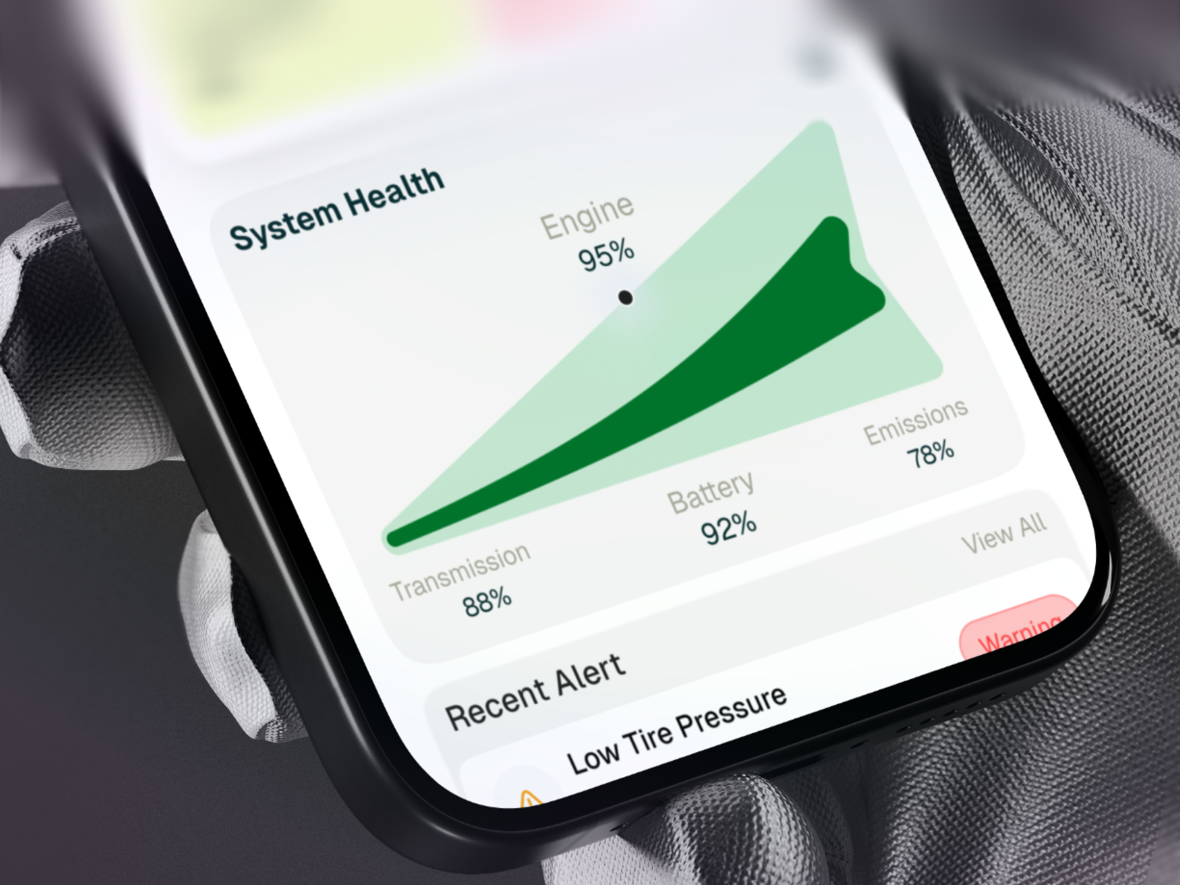 Automotive Diagnostic App ai diagnostics auto health automotive car monitoring car tech connected car dashboard ui data visualization digital garage ios minimal ui mobility app motion graphics obd performance tracking premium design smart alerts smart driving telematics vehicle diagnostics