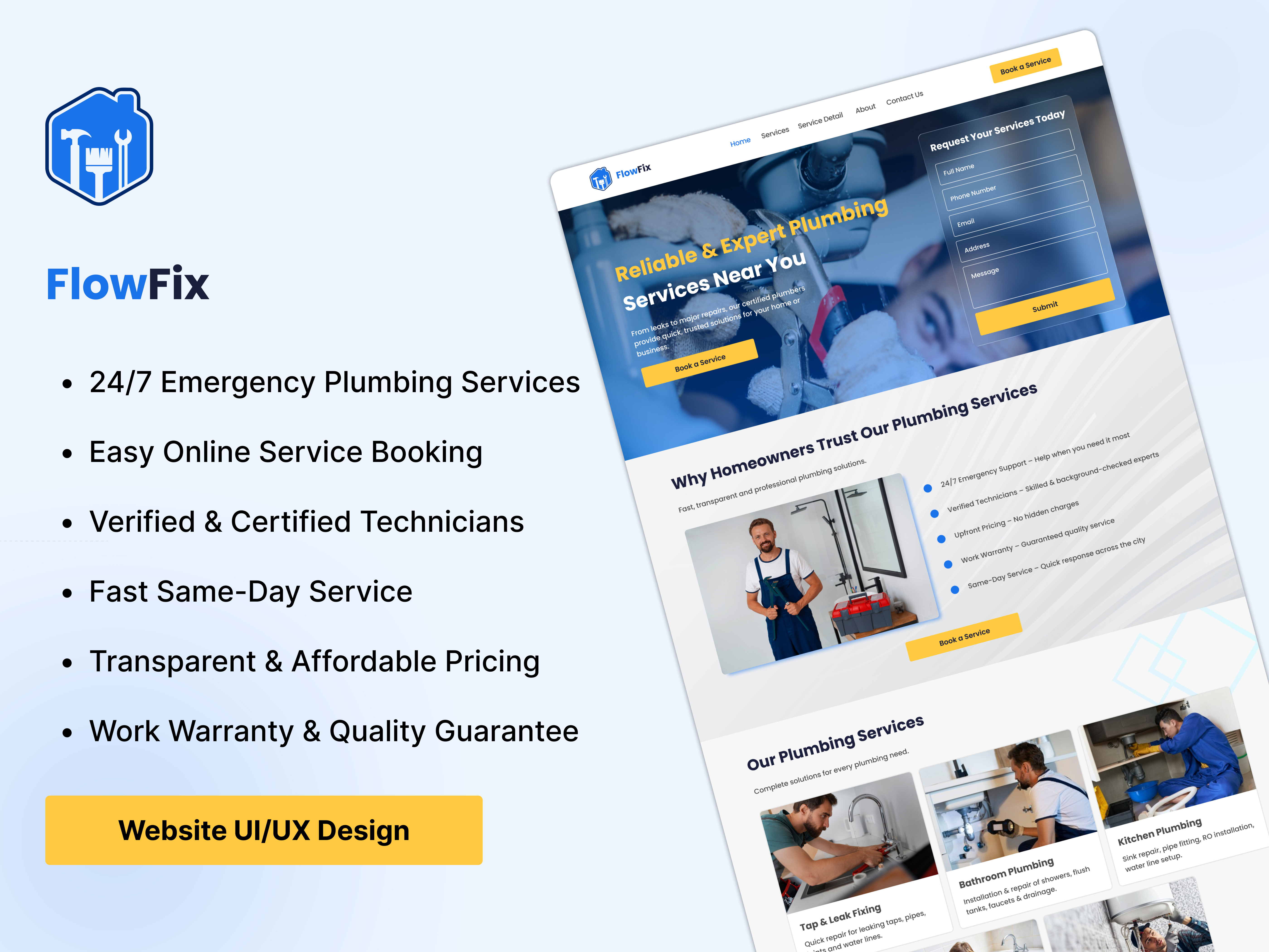 Plumbing Website Design for Home Services Booking – FlowFix bestplumbingwebsitesdesign bookingwebsite designinspiration homeservices homeserviceswebsitedesign modernwebdesign plumberservices plumberwebdesigncompany plumberwebdesignservices plumberwebsite plumbingwebsite plumbingwebsitedesign professionalservicewebsite responsivewebdesign uidesign uiuxdesign webdesign webdesignplumbers webdevelopment websiteredesign