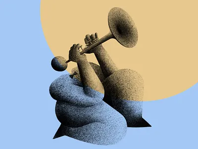 Musician #1 character gritty illustration jazz music musician trumpet