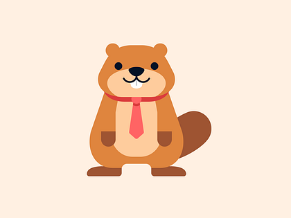 Minimalist Beaver Mascot