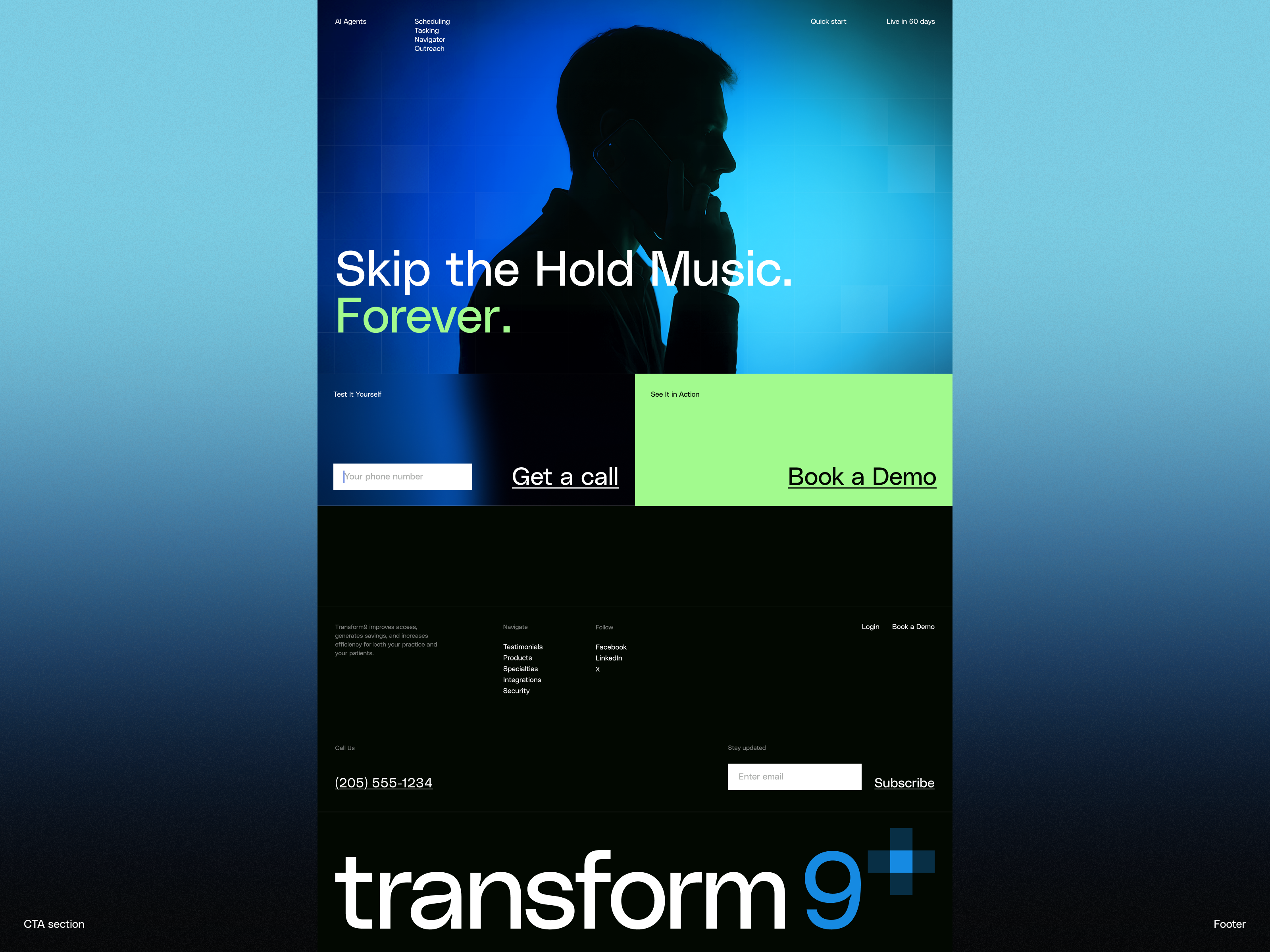 Website Design: Call to Action (CTA) for AI-Powered Platform
