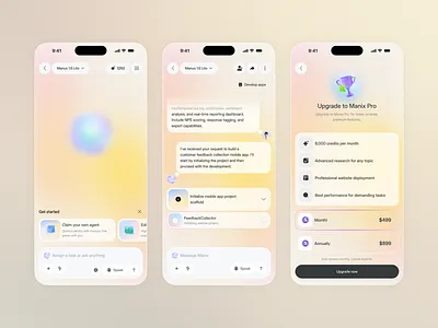 AI Agent Builder – Mobile App agent app ai agent ai app ai assistant ai mobile artificial intelligence assistant b2b ai agent chatgpt gemini gmail google drive interaction design mobile agent mobile app startup web