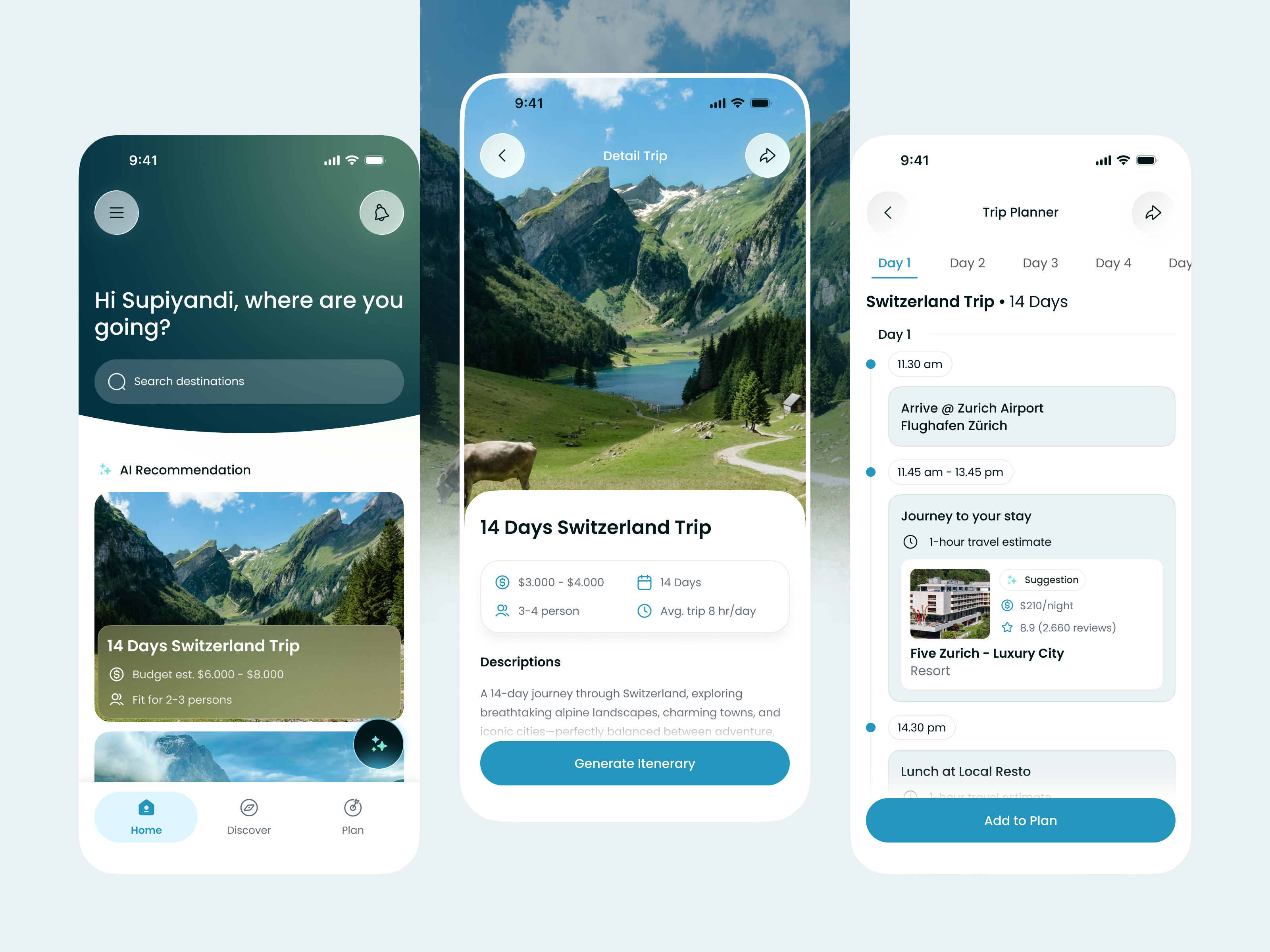 Travel Mobile App ai app booking app clean design design design inspiration explore design interface design minimal ui mobile product design travel travel mobile app travell planner ui