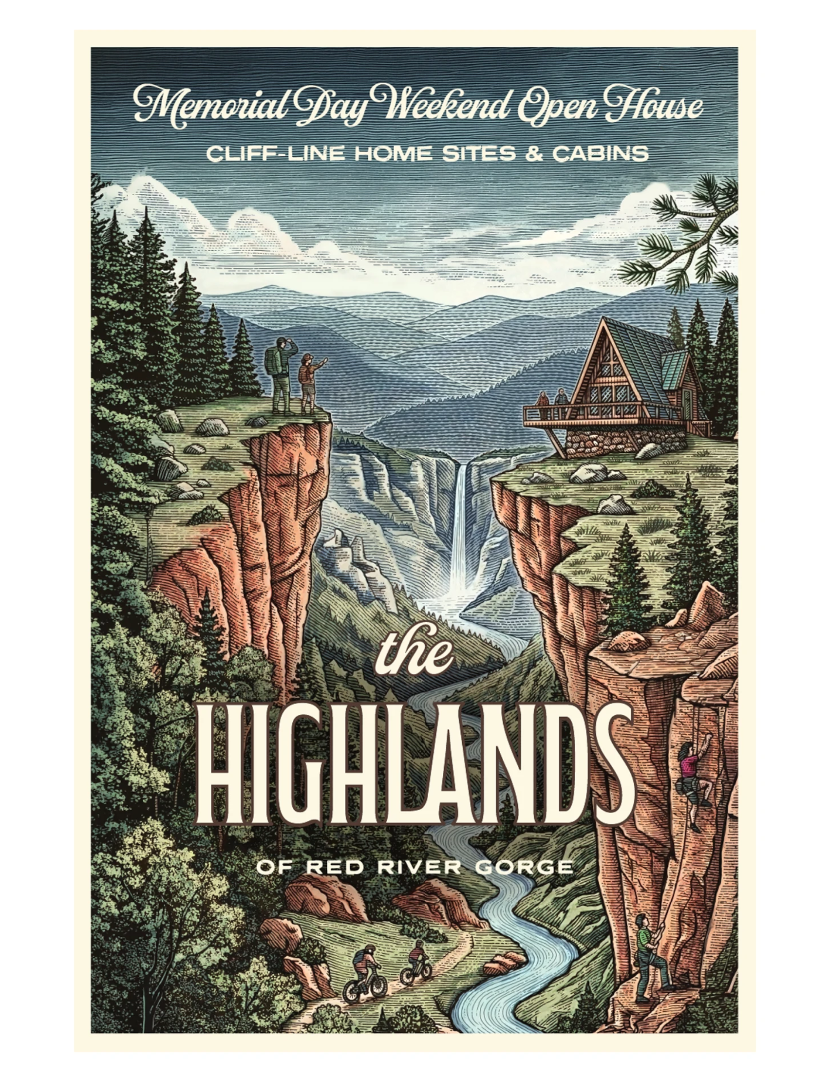 The Highlands Poster Illustrated by Steven Noble artwork branding design engraving etching illustration line art national park poster scratchboard steven noble woodcut