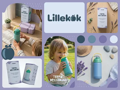 Lillekok | Drinking Box Packaging box box packaging brand identity branding branding design drink e commerce graphic design health illustration kids label design llifestyle logotype modern packaging design product product packaging water bottle