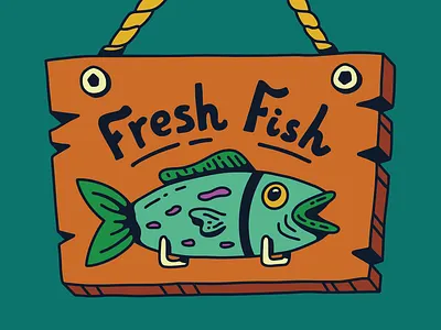Fish Market cartoon cartoon art cartoon illustration comic comic art comic illustration doodle doodle art doodle illustration fish hand drawn illustration