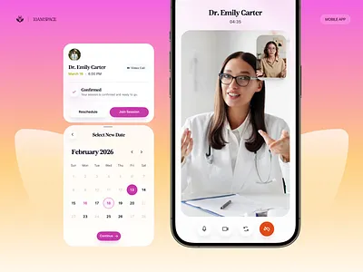 WellNest Sessions 10am space app design booking flow consultation form design health tech healthcare interaction design mental health mobile app mobile ui onboarding product design scheduling step by step ui design user interface ux design video call ui wellness