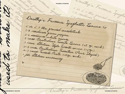 Realistic Handwriting Font on Vintage Recipe Card authentic handwriting denver font for packaging food and beverage hand lettered font handwriting font handwritten script font print design realistic handwriting font recipe card design recipe typography script font vicarel studios vintage design vintage typography