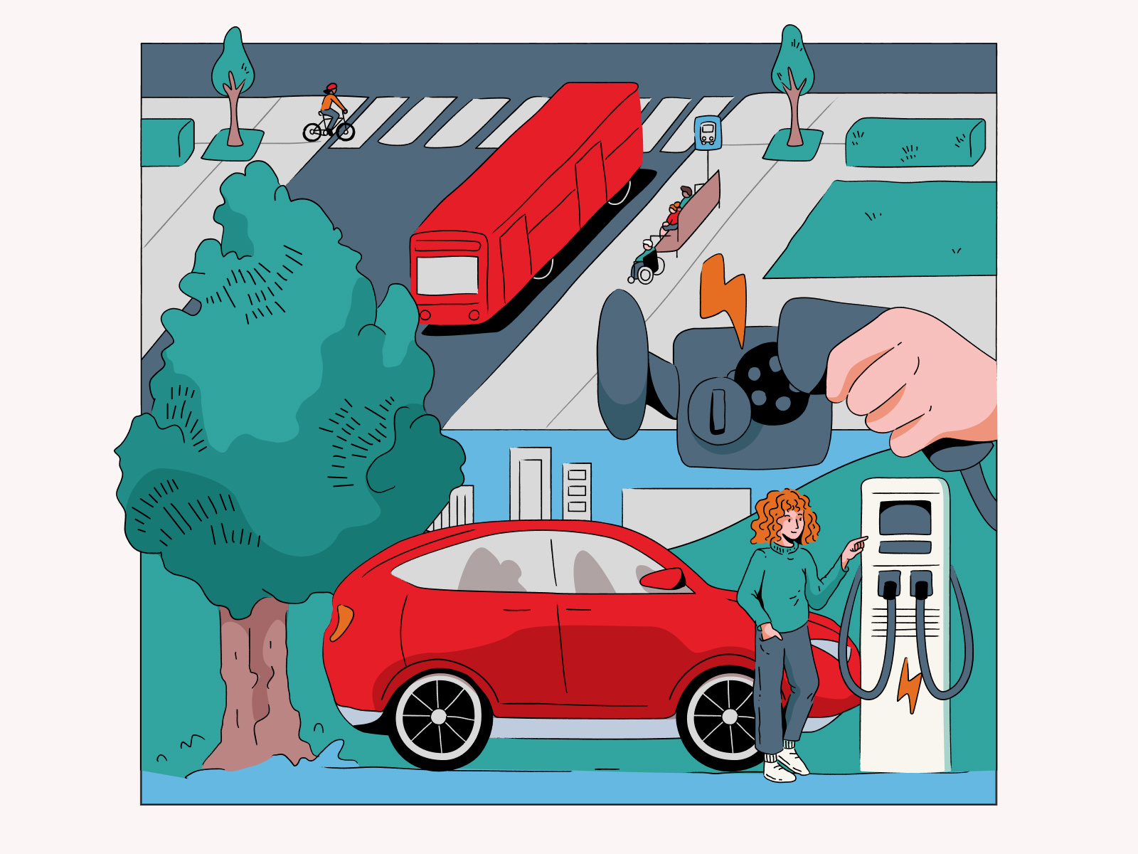 Style Exploration car character city colorful design figma graphic design hand drawn illustration illustration style organic people style vector