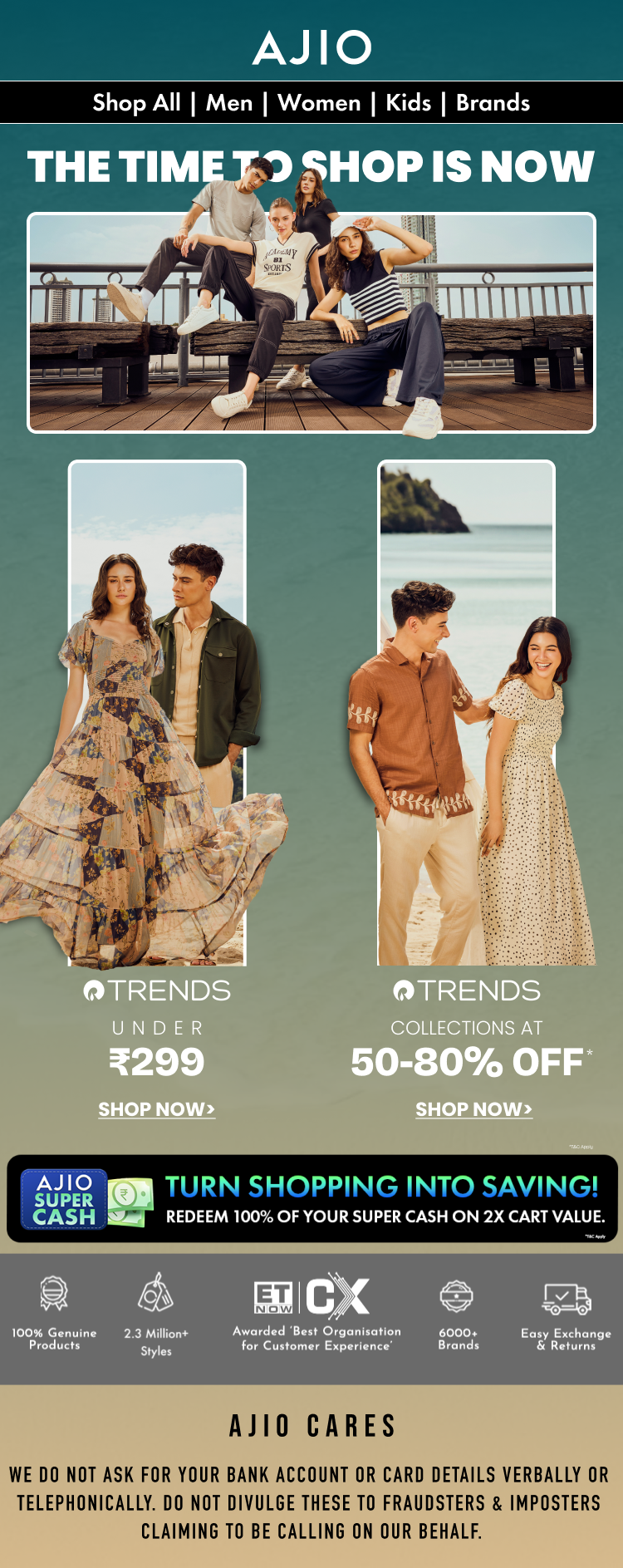 Ajio - The Time To Shop Is Now - Emailer Design ajio clothing emailer design graphic design