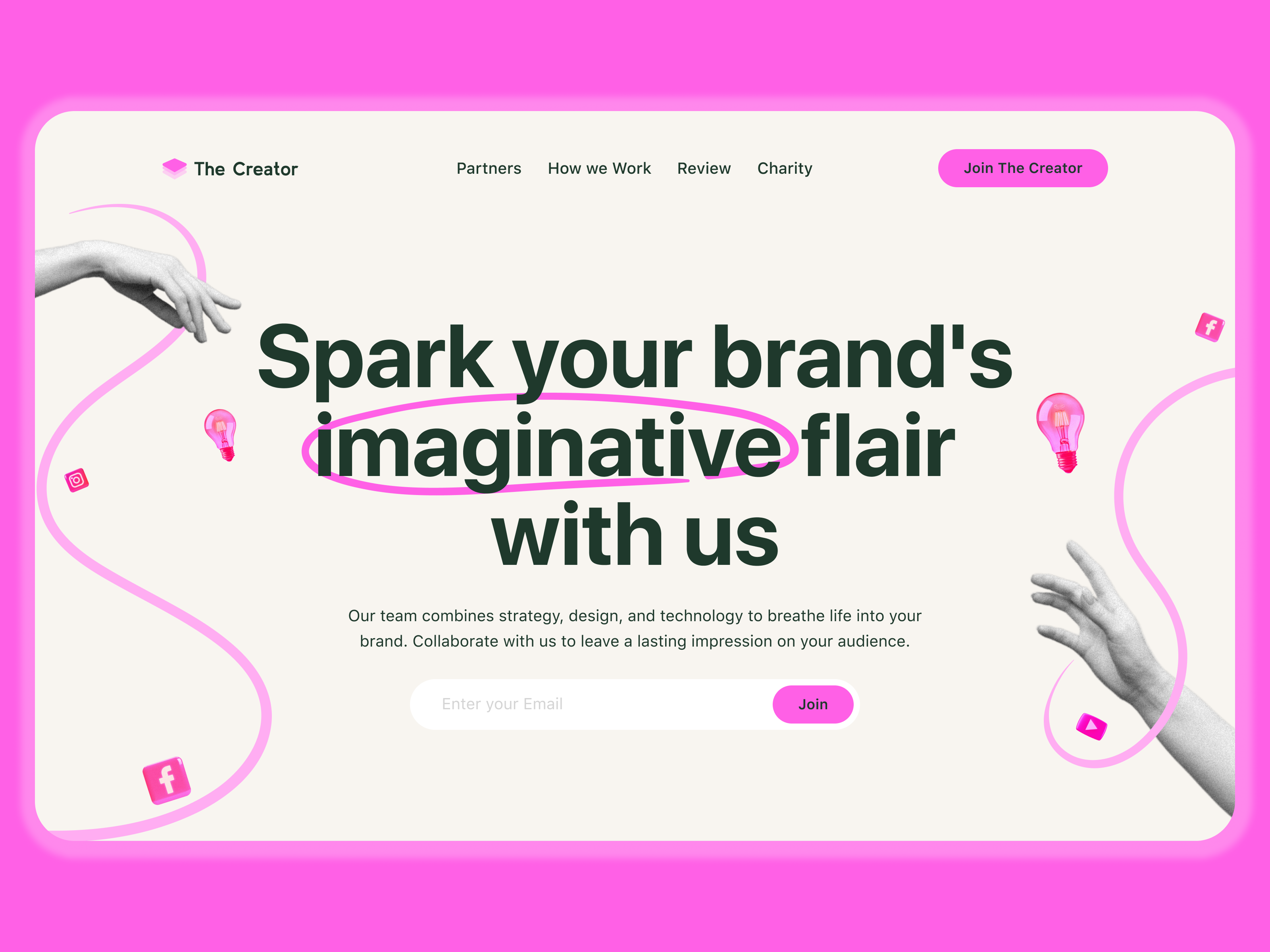 Creator Platform Landing Page UI -Creative Agency Web Experience brandingdesign cleanui conversiondesign creativeagency creativeui designinspiration digitalagency figmadesign landingpageui minimaldesign modernui responsiveweb saaslanding startupdesign uidesign userexperience userinterface uxdesign webappdesign webdesign