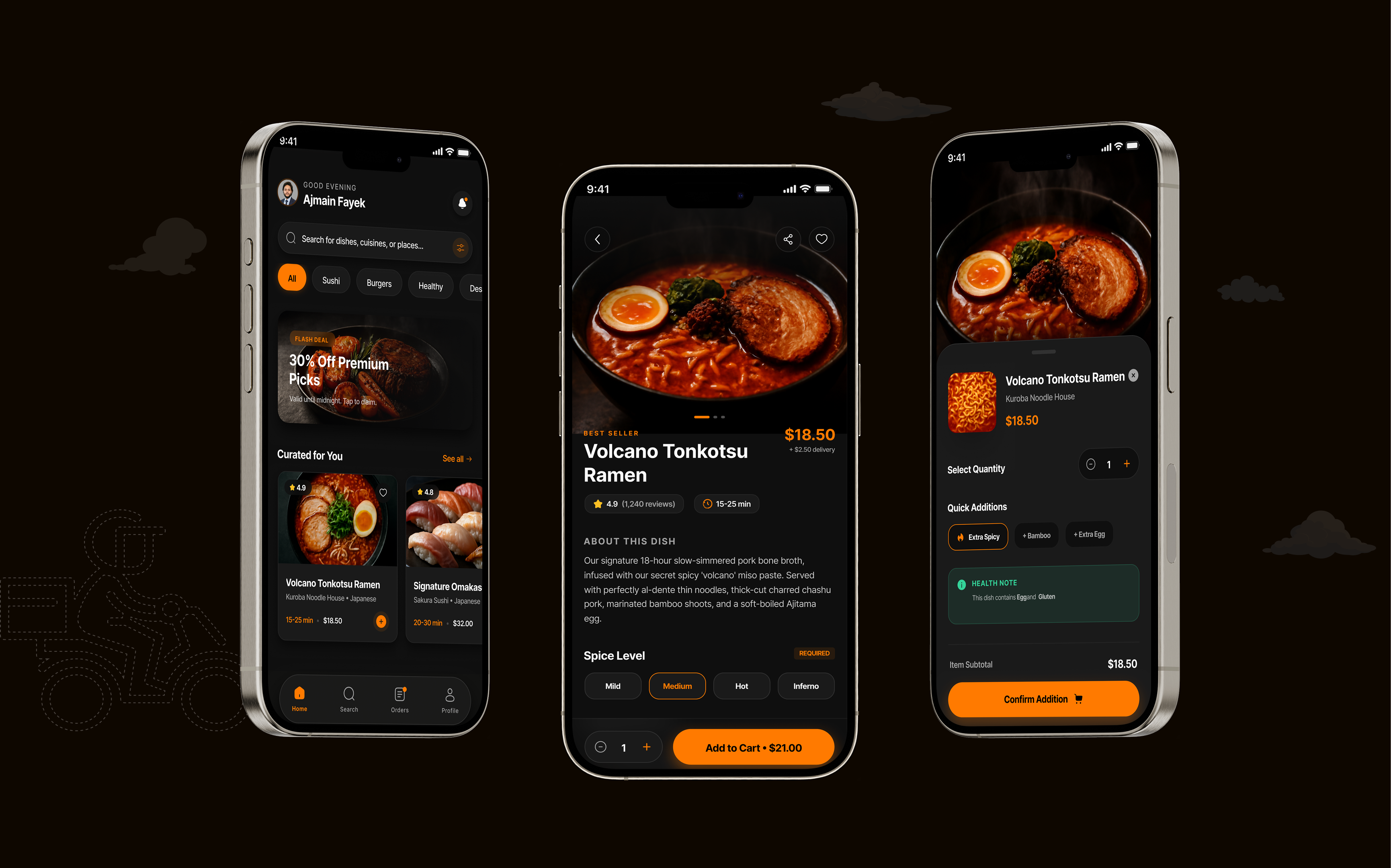 Dark Mode Restaurant App