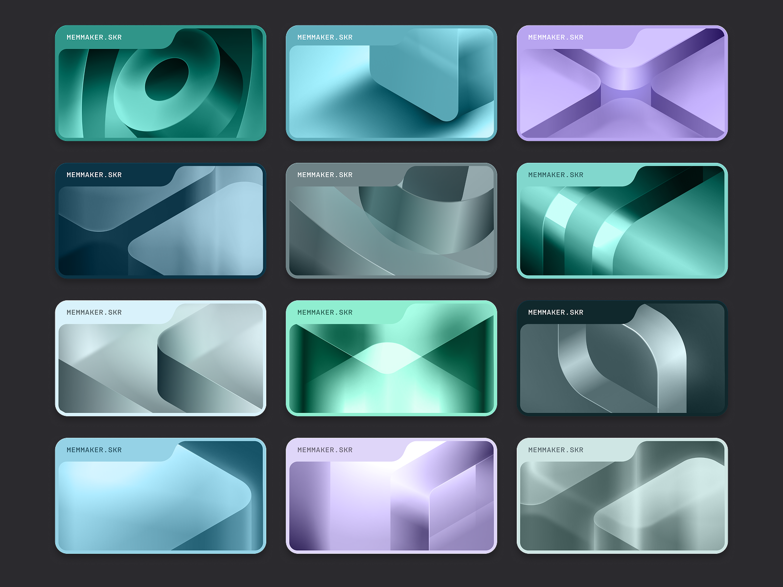 Solana Cards abstract branding card crypto design figma futuristic glass gradient graphic design illustration vector wallet web3