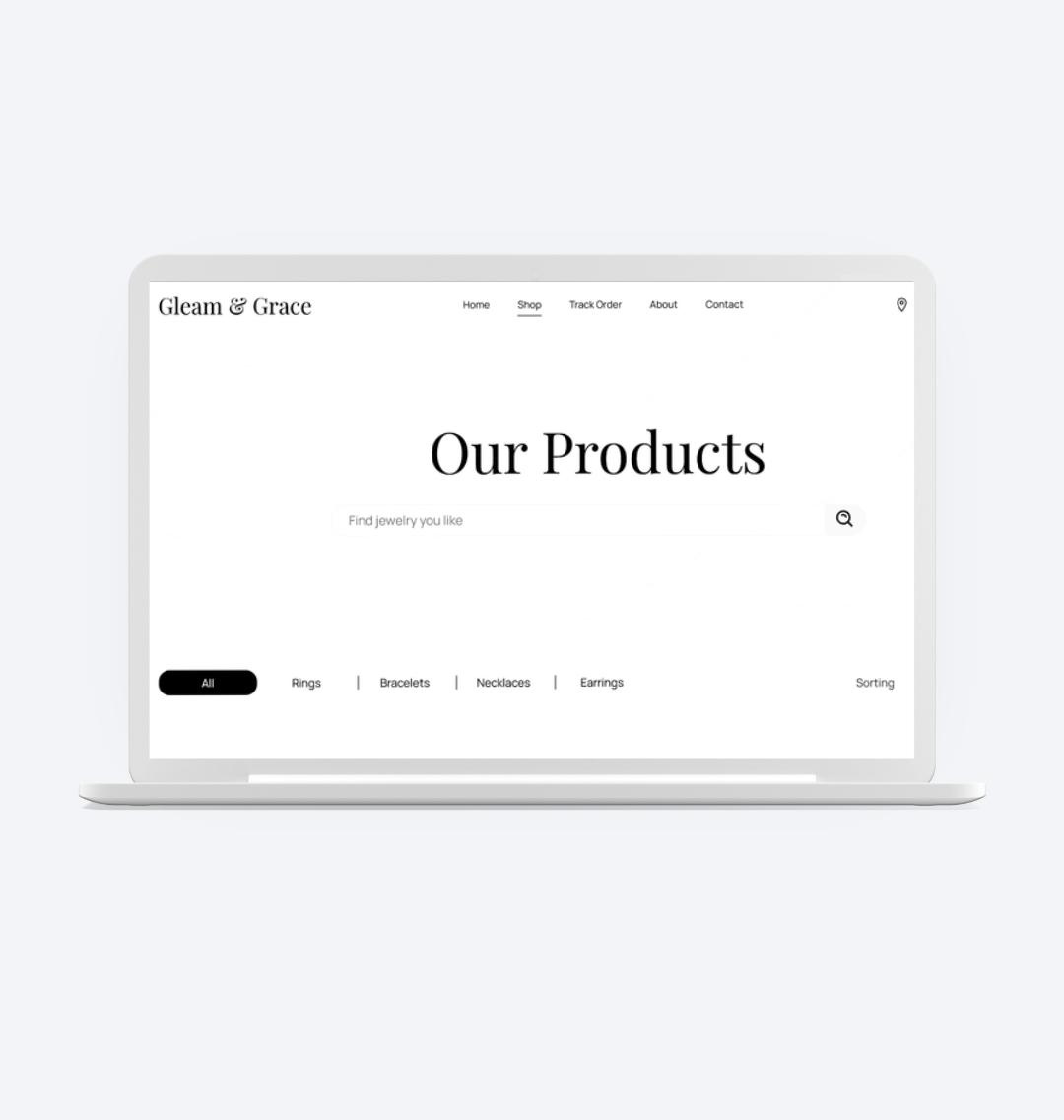 Example of Gleam & Grace—Luxury E Commerce Frontend