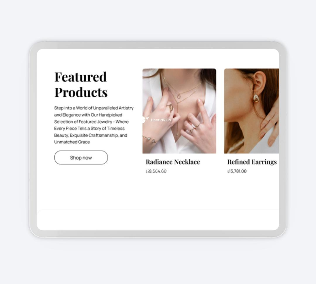 Example of Gleam & Grace—Luxury E Commerce Frontend
