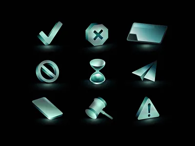 Seeker Icons branding design figma glass glow gradient graphic design icon set icons illustration spot illustration vector
