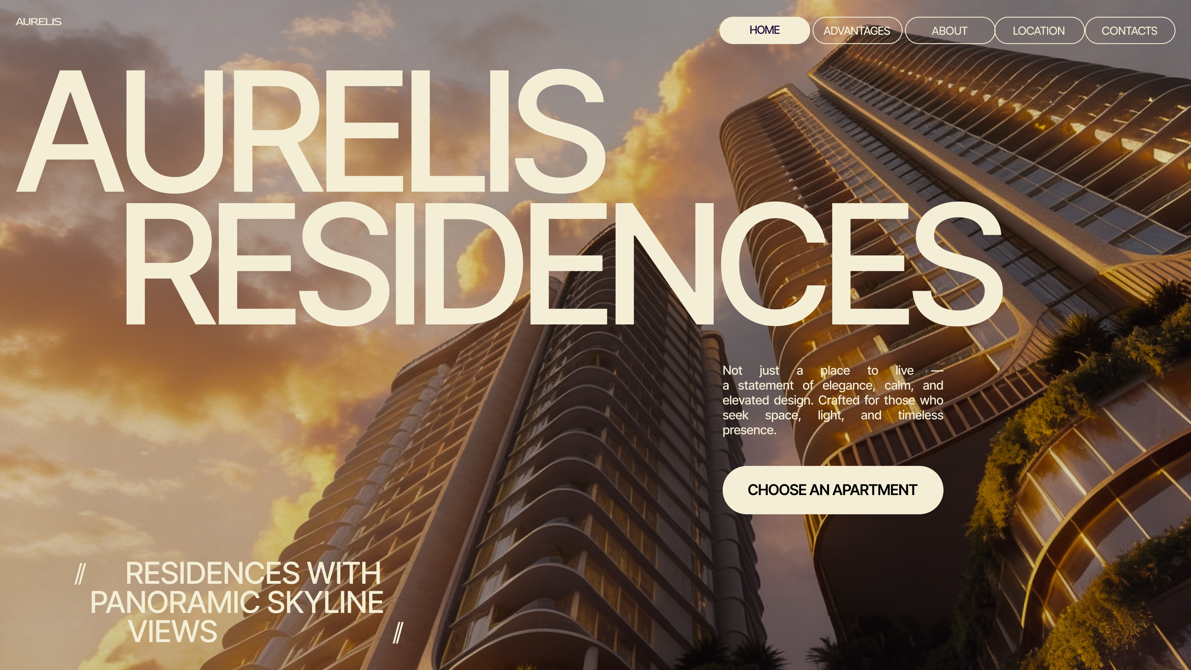Aurelis Residences — Luxury Real Estate Landing Page
