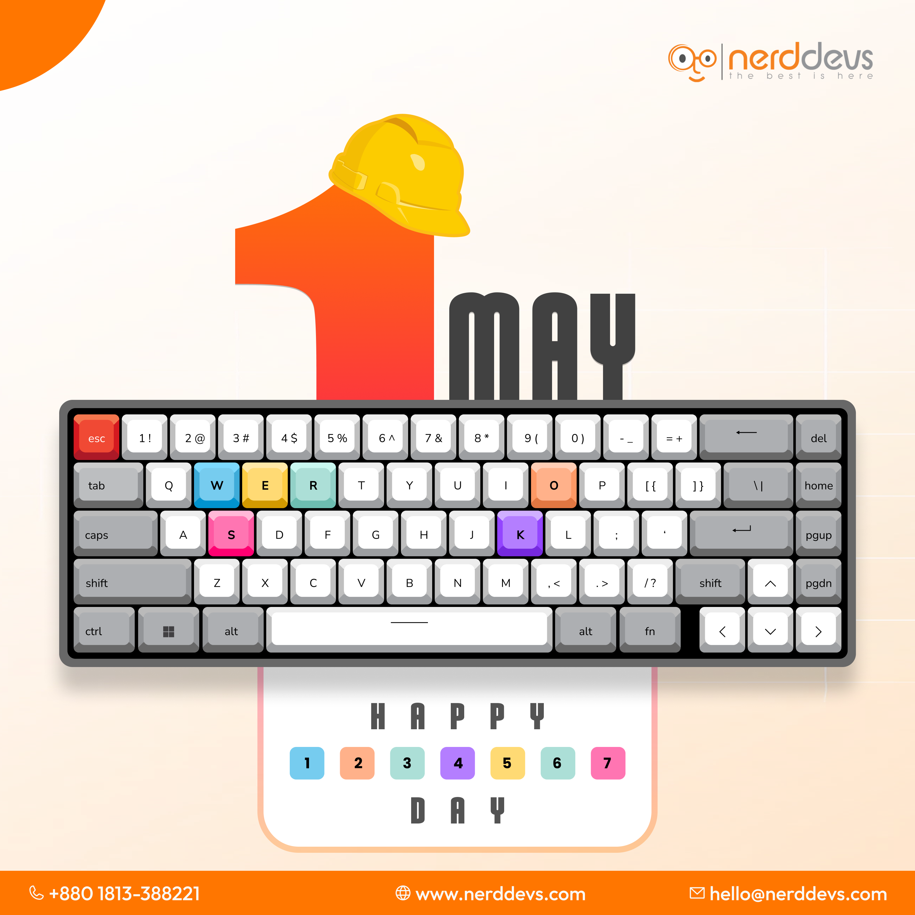 International workers' Day | May Day best design orange best minimal design international labour day may day nayeemferdous nayeemux nerddevs ltd social media post design workers day