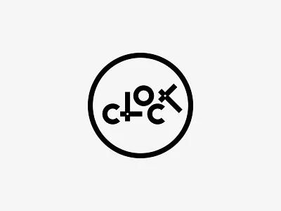 Clock clock logo minimal modern simple time