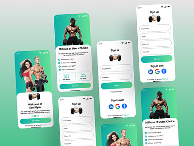 Fitness on-the-go animation branding dribble account figma ui design freelance ui design gymui design ui