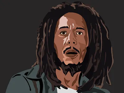 Bob Marley art bob marley graphic design illustration music portrait vector