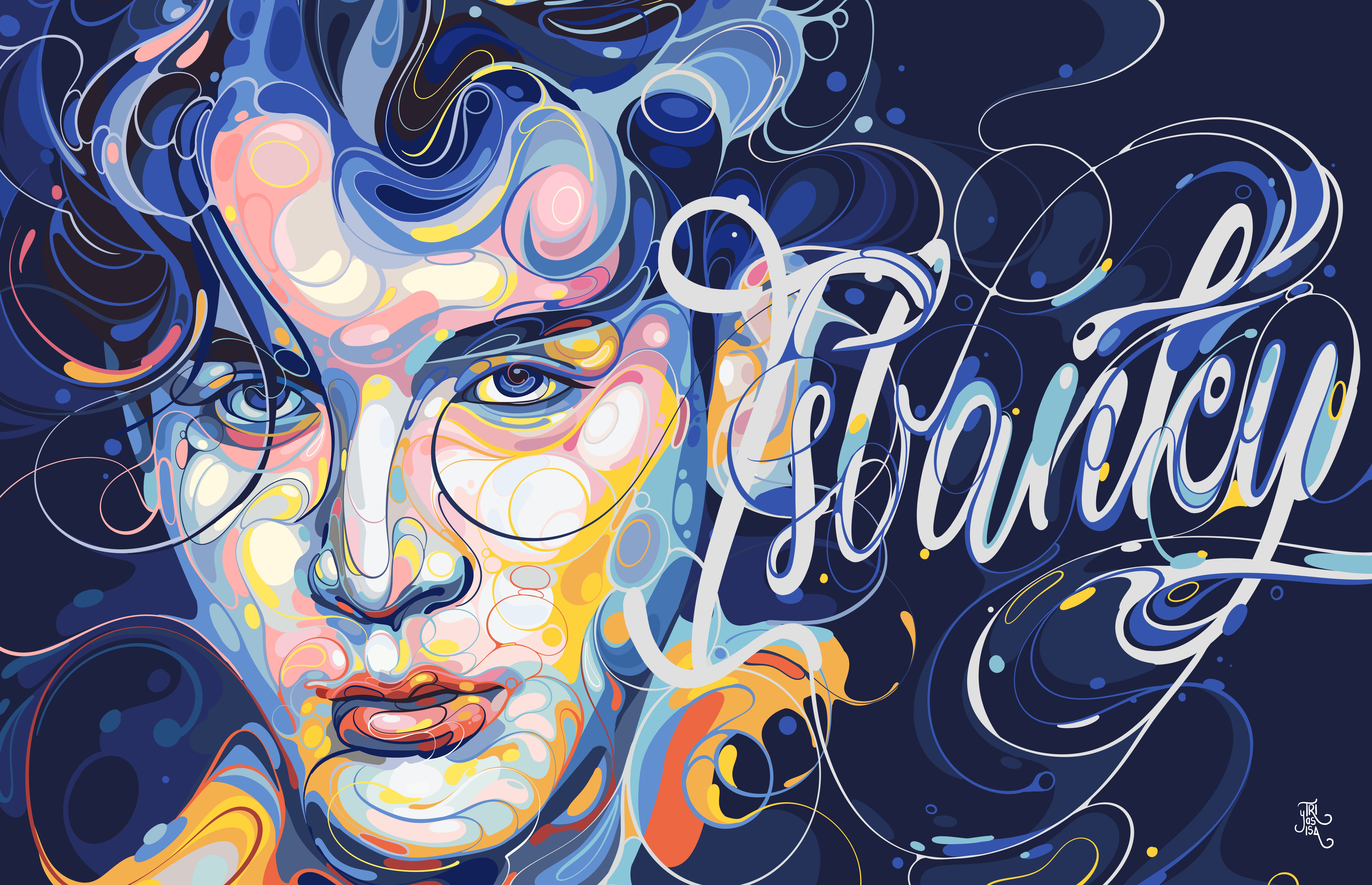 ISBANKY abstract artstyle colorful design digital illustration fanart illustration isbanky line line art noai portrait portrait illustration portraitture poster poster design unique vector