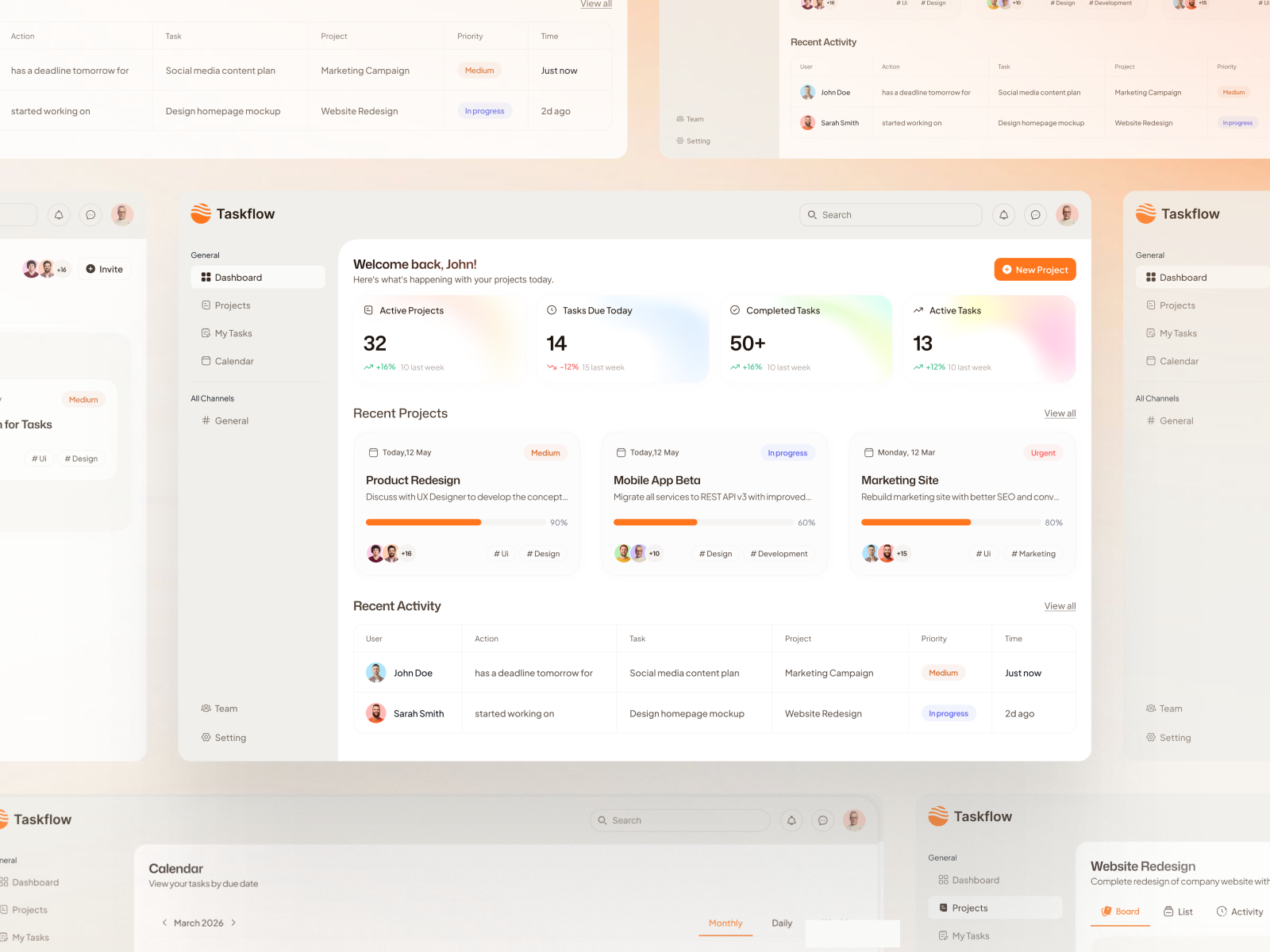 Example of Dashboard Design | Saa S UI UX Design