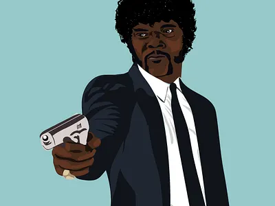 Jules art characters illustration juleswinfield movie movieart portrait pulpfiction samuelljackson tarantino vector