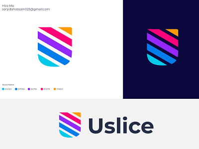 Uslice logo design || U letter analytics app branding branding concept creative data design investments fintech letter logo logo logo design logo designer logo mark mark minimal modern simple technology u letter logo u logo