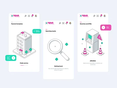 Illustrations for the design of a personal bank account design graphic design illustration interface mobile ui user interface ux web web design