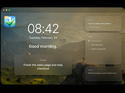 1Thing Daily (Mac app) app app design app icon appstore branding checkout page design desktop focused graphic design gtd illustration logo mac app product design productivity sales page to do list ui ux