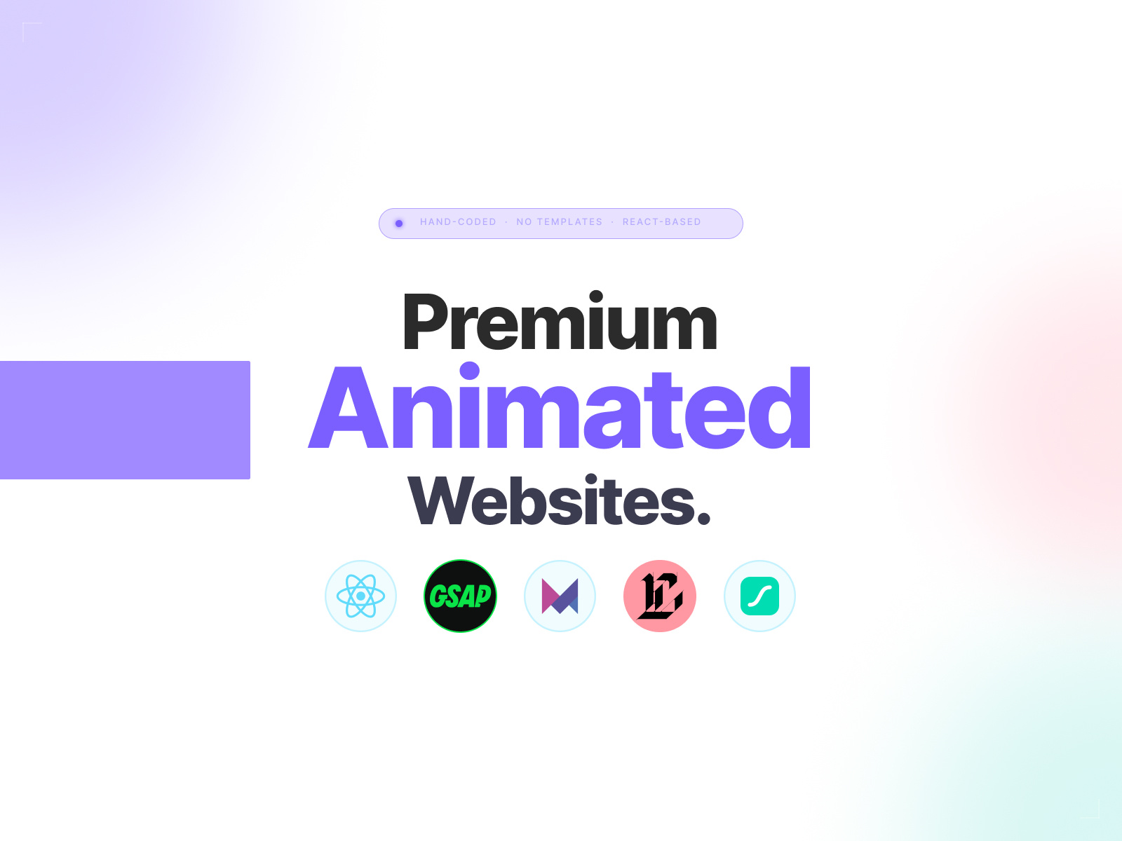 Example of Animated React Website Design & Dev