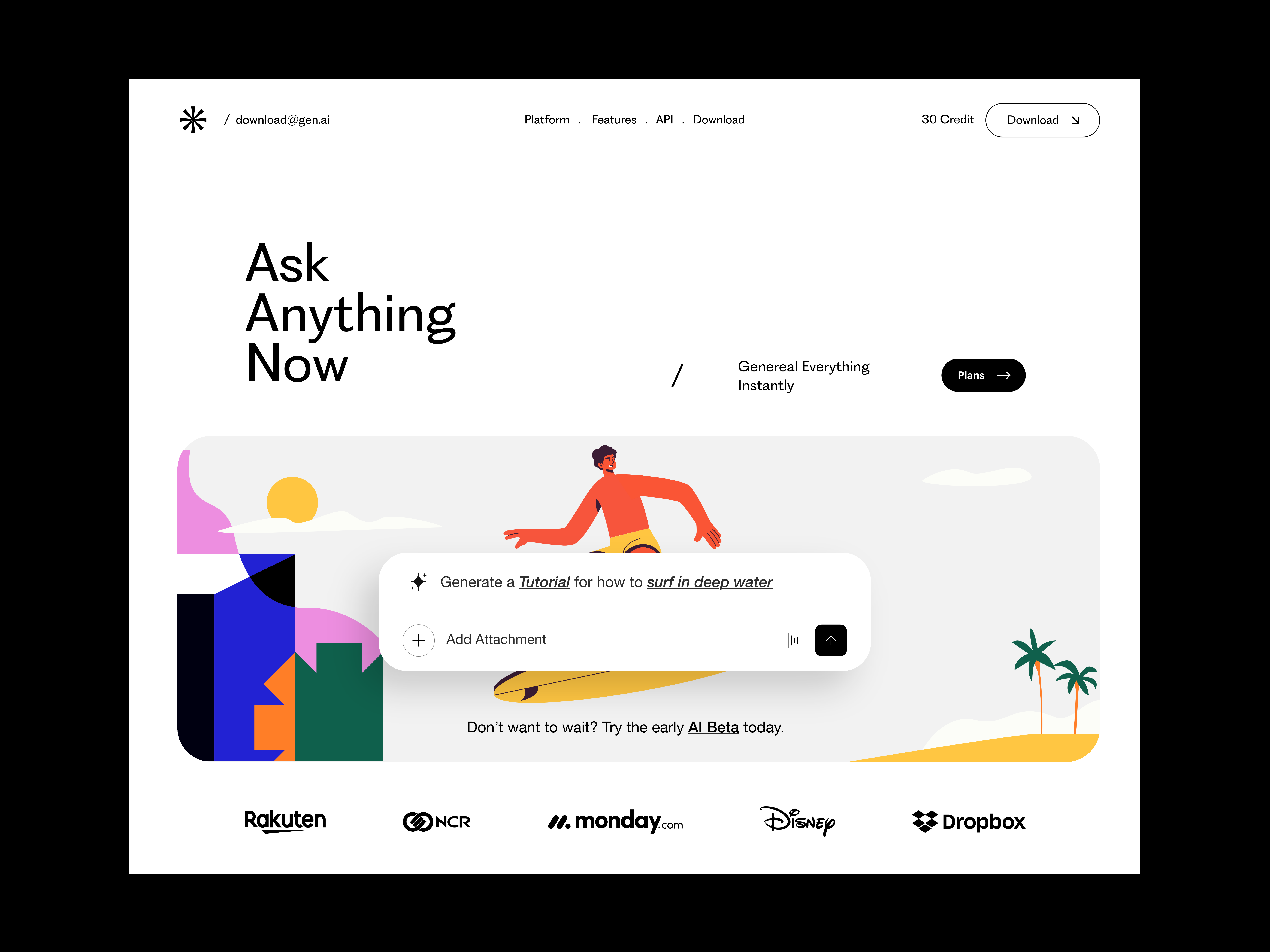 AI - Landing Page Design ai ai generative ai landing page design ai product ai saas ai tool ai website image to video landing page landing page design search anything startup video to image website website design