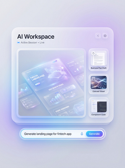 AI Workspace Dashboard – Futuristic Glassmorphism Interface by Ankur ...
