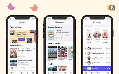 Booketiton - reading competition platform book competition concept product reading ui ux