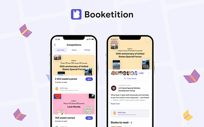 Booketition reading competition app book competition concept product reading ui ux