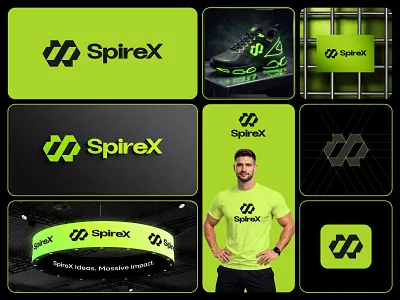 SpireX – Geometric Sports Logo, Gym & Fitness Brand Identity activewear athletic brand identity branding custom logo fitness brand fitness logo geometric logo gym logo letter s lettermark logo design minimal logo modern logo speed sports branding sports logo sportswear tech logo visual identity