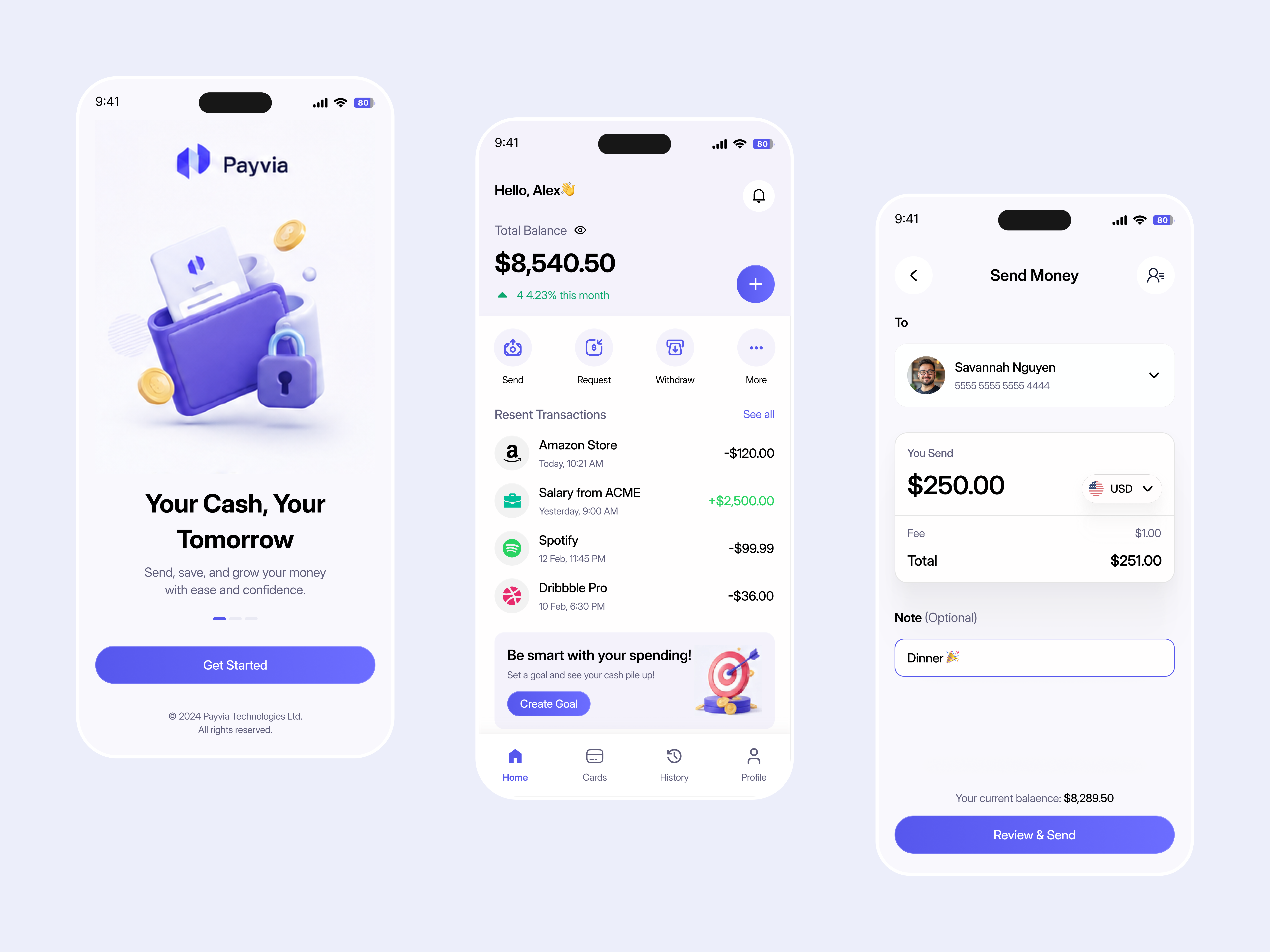 Payvia — Fintech Mobile App app banking daly ui design figmadesign fintech mobile app productdesign ux