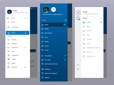 Smart Mail Sidebar design gmail sidebar google mail mail mail app mail app sidebar outlook sidebar sidebar smart mail ui ux yandex mail yandex sidebar