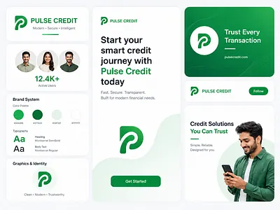 Pulse Credit – Modern Fintech & Digital Banking Logo Identity app branding design graphic design illustration logo modern logo identity typography