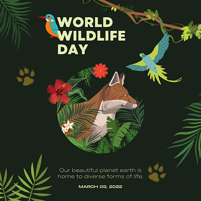 WORLD WILDLIFE DAY POSTER design graphic design illustration poster