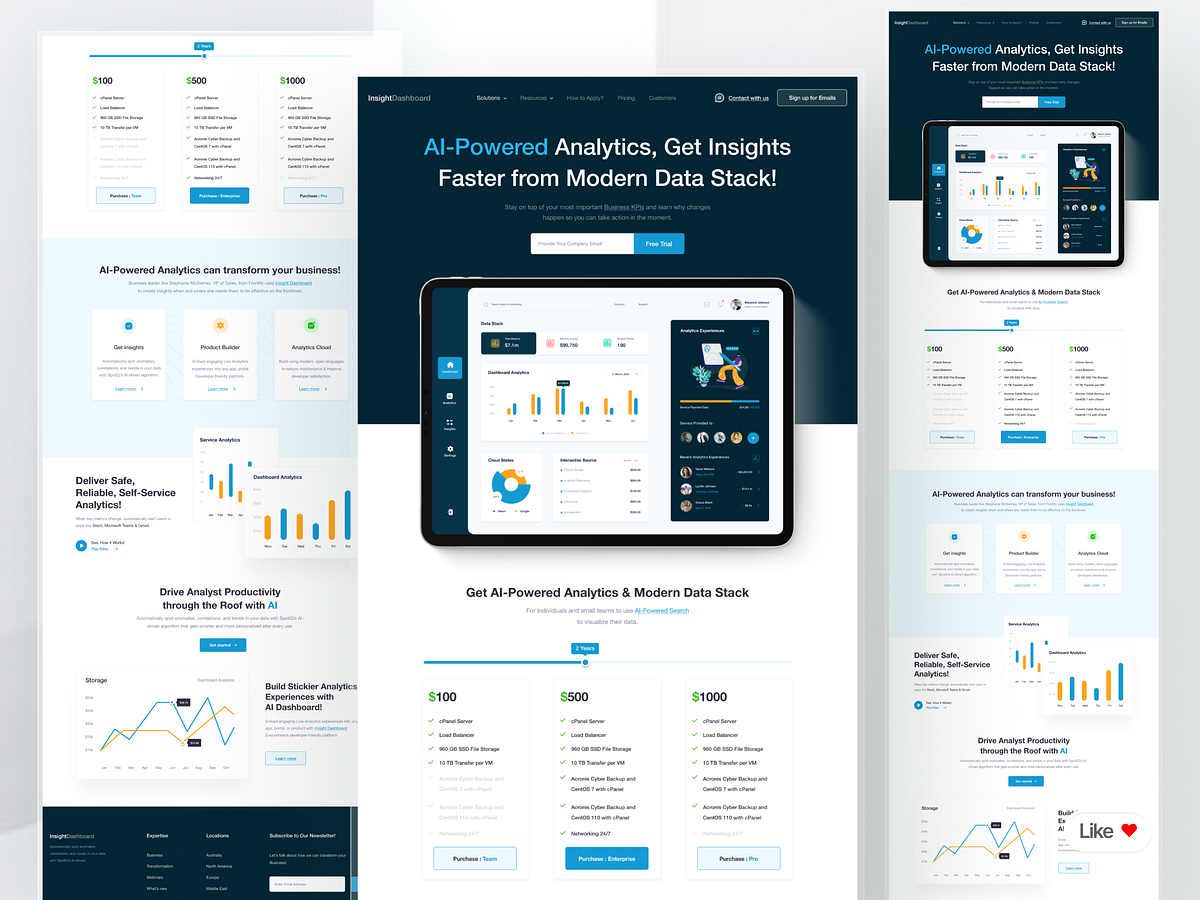 InsightDashboard | AI-Powered Analytics Landing Page