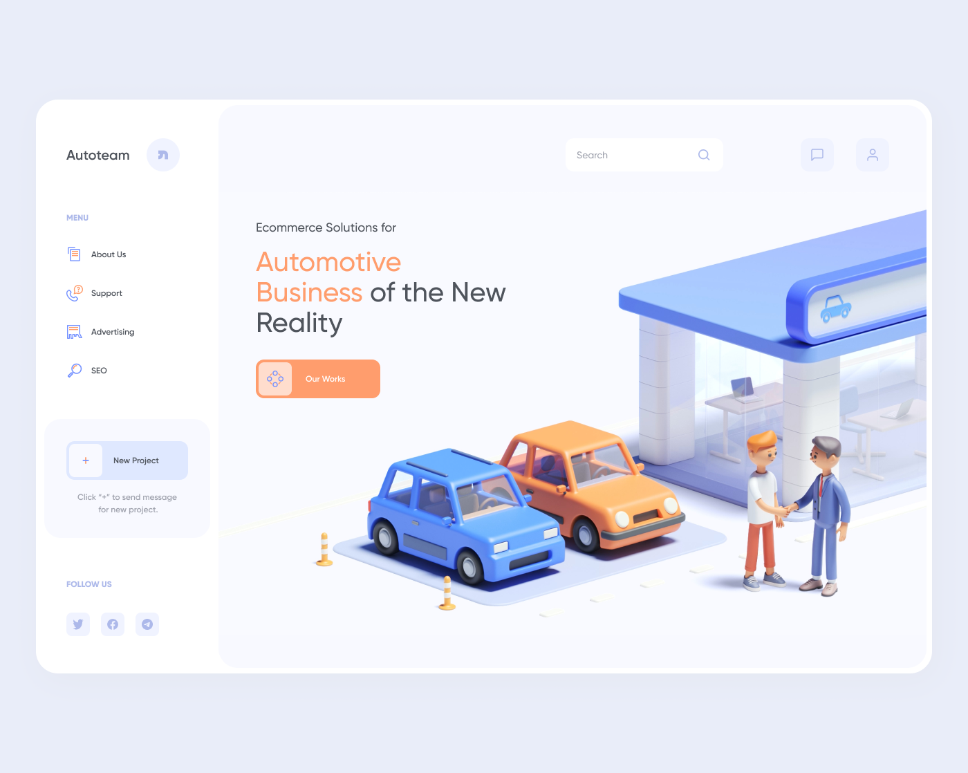Main Page Interaction animation automotive design digital illustration interaction minimal ui ux web website