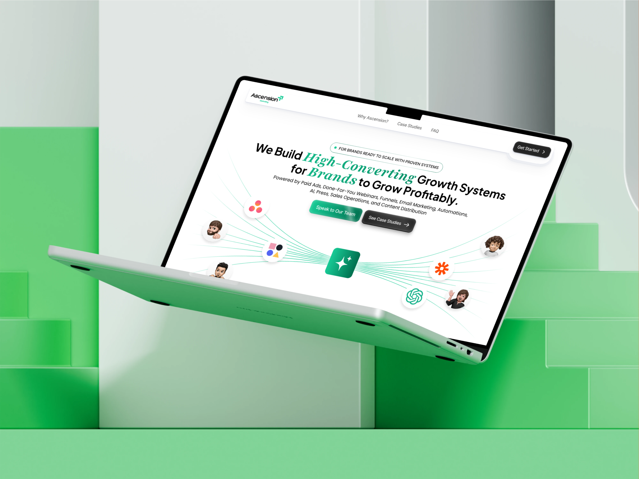 High-Converting SaaS Landing Page — Clean Growth UI 3d animation branding graphic design logo motion graphics ui